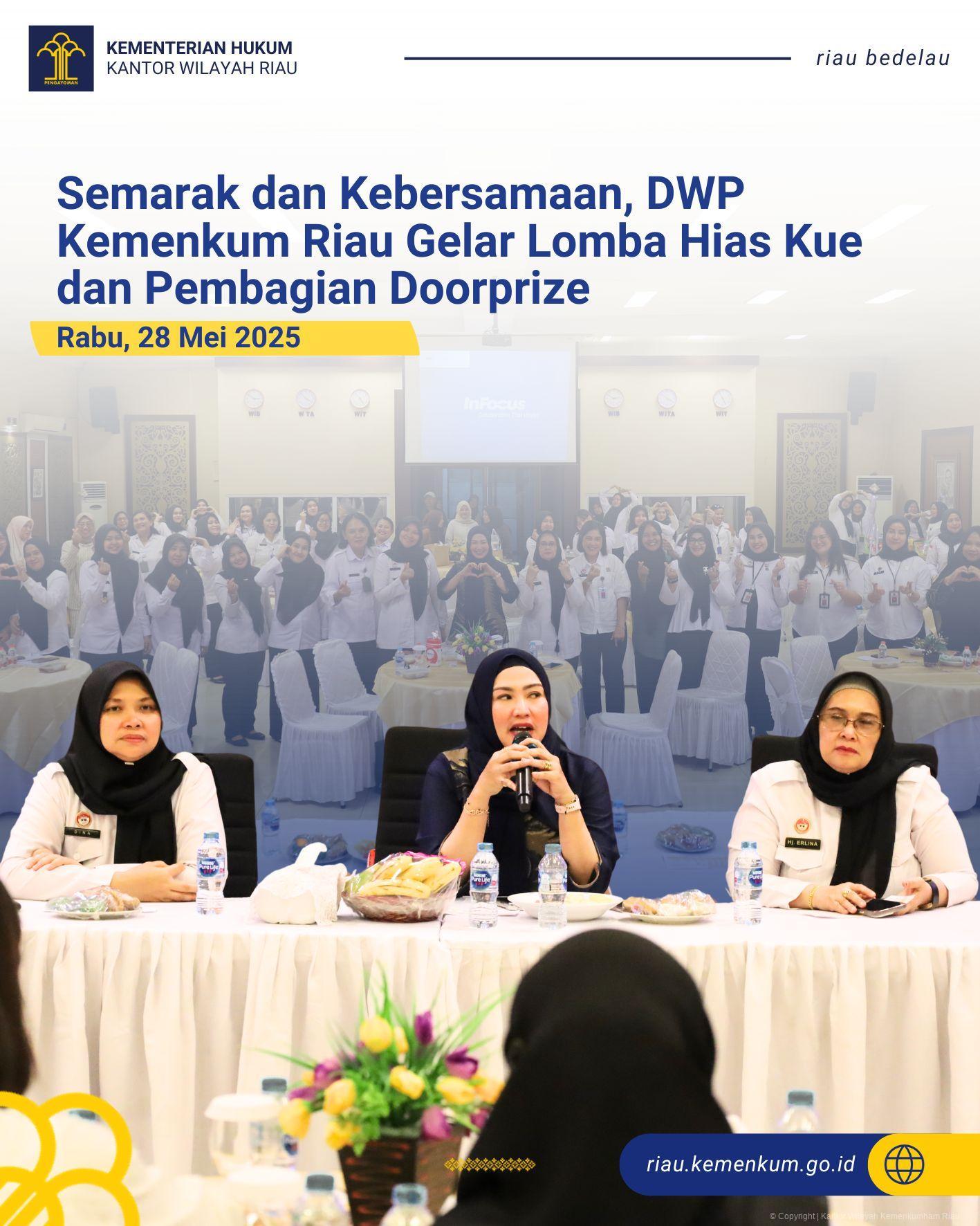 Semarak dan Kebersamaan, DWP Kemenkum Riau Gelar Lomba Hias Kue dan Pembagian Doorprize