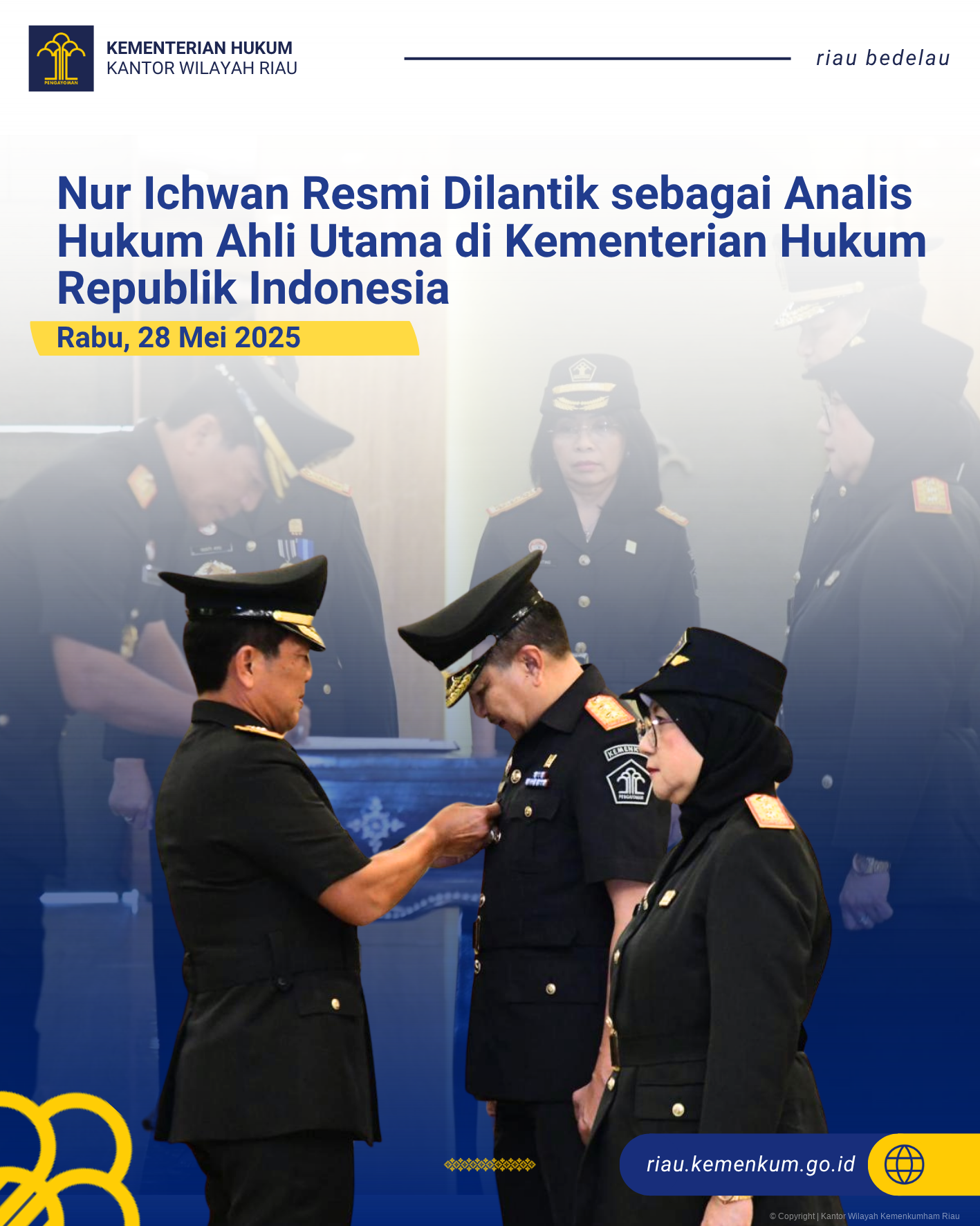 Nur Ichwan Resmi Dilantik sebagai Analis Hukum Ahli Utama di Kementerian Hukum RI
